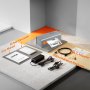 VEVOR termisk etikettskriver, 203 DPI 60 stk/min for 4x6 postpakker, USB-tilkobling og automatisk etikettgjenkjenning, støtter Windows/MacOS/Linux, kompatibel med Amazon, eBay, Etsy, UPS osv., grå