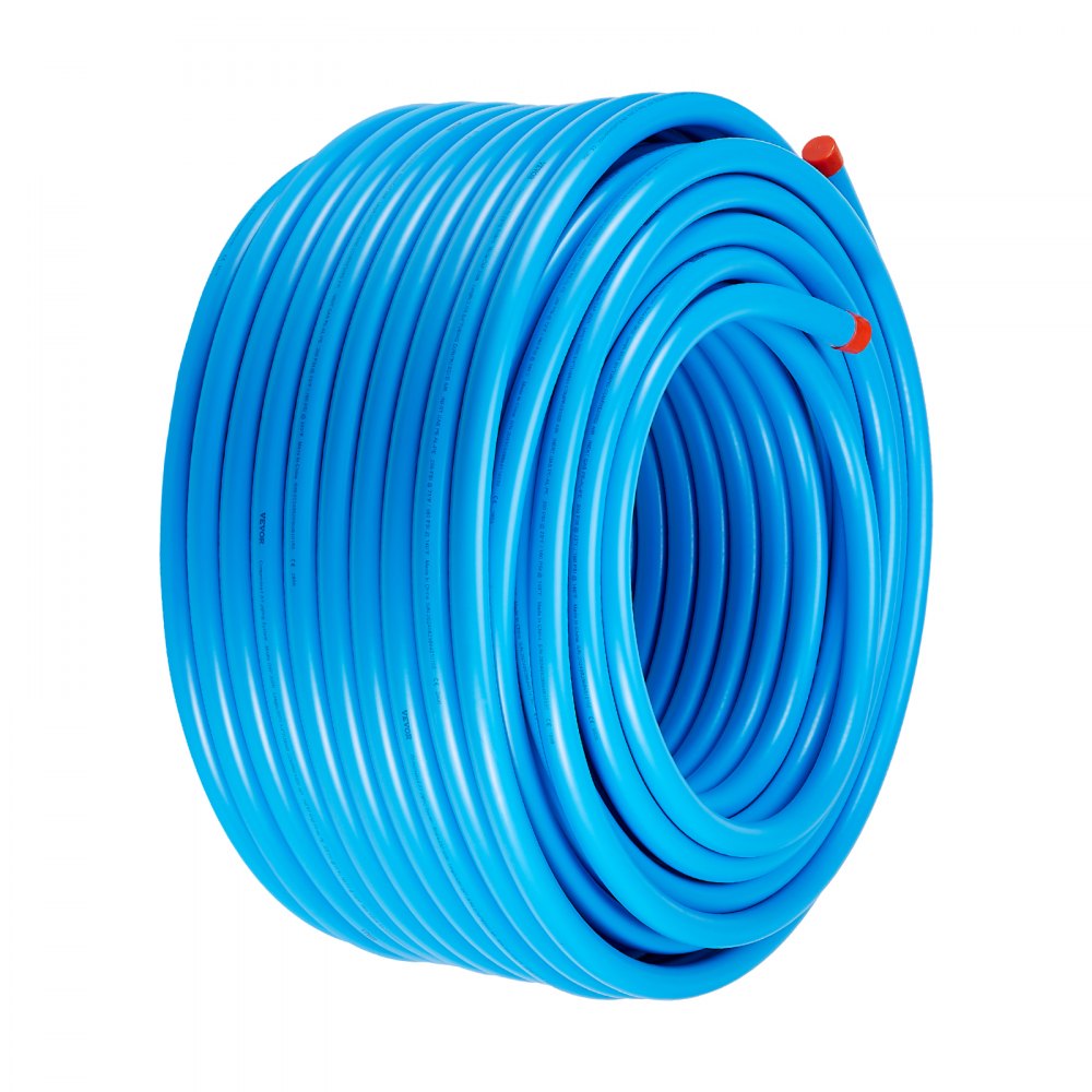 VEVOR luftkompressorledningssett, 300FT x 3/4", HDPE-aluminium trykkluftrørsystem, lekkasjesikkert, trykkbestandig og enkelt å installere, trykkluftledningssett for garasjer og verksteder, blå