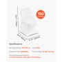 VEVOR 150 Pcs White Chair Covers, Polyester Spandex Chair Cover, Stretch Slipcovers for Wedding Party Dining Banquet Flat-Front Chair Covers, Fits Chair Measures up to 17.72 x 18.11 x 30.31 inch