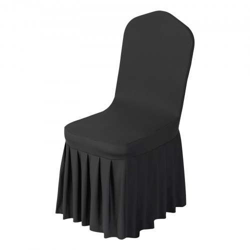 VEVOR 30 stk. svarte stoltrekk, polyester spandex stoltrekk, stretchtrekk for bryllupsfest, spisestue, bankett, flate stoltrekk, passer til stolmål opptil 20,08 x 17,72 x 37,4 tommer