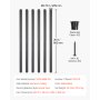 VEVOR trappebalustre 101-pakning, 26 tommers trappebalustre i aluminium, 3/4 tommers vanntett rundt metallspindelrekkverk, hult dekkrekkverk med skinnehetter og skruer for trapper, veranda, terrasse, matt svart