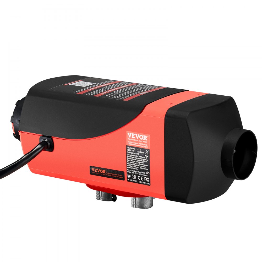 VEVOR 12V 2KW Diesel Luftvarmer Dieselvarmer Parkeringsvarmer Luft Dieselvarmer med lyddemper, 10L tank, LCD-bryter for biler, busser, bobiler, lastebiler, tekniske kjøretøy
