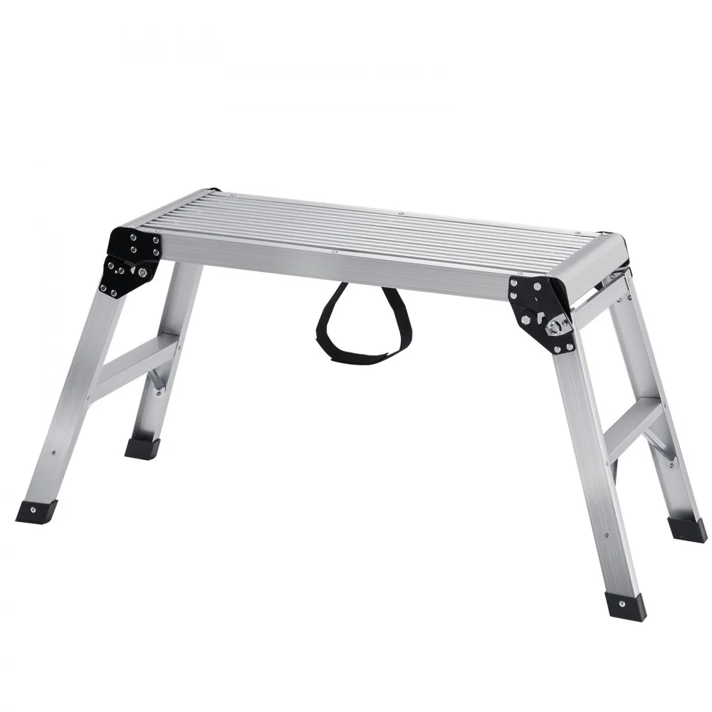 VEVOR sammenleggbar arbeidsplattform, lastekapasitet 147 kg, gipsstige i aluminium, kraftig arbeidsbenk med sklisikre føtter, ideell for vask av kjøretøy, rengjøring, maling, dekorering