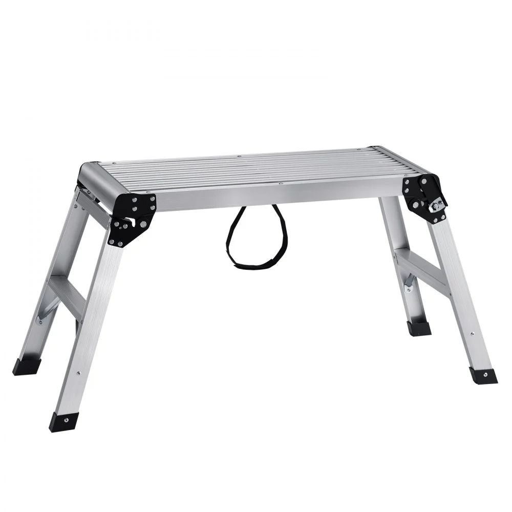 VEVOR sammenleggbar arbeidsplattform, lastekapasitet 147 kg, gipsstige i aluminium, kraftig arbeidsbenk med sklisikre føtter, ideell for vask av kjøretøy, rengjøring, maling, dekorering