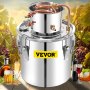 VEVOR Alkoholdestillering, 50L rustfritt stål vannalkoldestiller med kondensator, 13,2Gal vinkjele med kobberrør, hjemmebryggingssett med innebygd termometer for DIY whisky vin brandy, sil