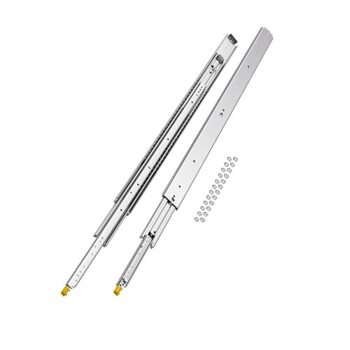 VEVOR 1 par fullt uttrekkbare skuffeskinner 18 20 22 28 30 32 36 38 40 44 48 52 56 60 tommer, 500 lbs lastekapasitet låsbare skuffeskinner, kulelager med låsbar sidemontert skuffeskinne