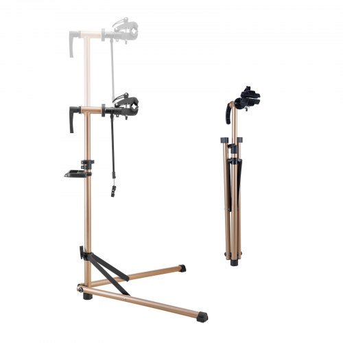 VEVOR Sykkelreparasjonsstativ, 36 kg kraftig sykkelarbeidsstativ med 114–148 cm justerbar høyde og magnetisk verktøyskuff, sammenleggbart sykkelvedlikeholdsstativ, Shop Home Mechanics for terreng- og landeveissykler