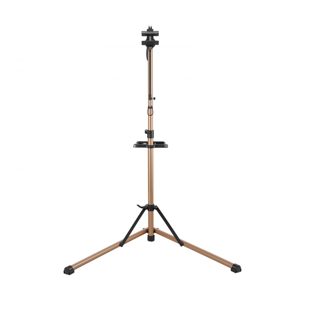 VEVOR Sykkelreparasjonsstativ, 36 kg kraftig sykkelarbeidsstativ med 114–148 cm justerbar høyde og magnetisk verktøyskuff, sammenleggbart sykkelvedlikeholdsstativ, Shop Home Mechanics for terreng- og landeveissykler