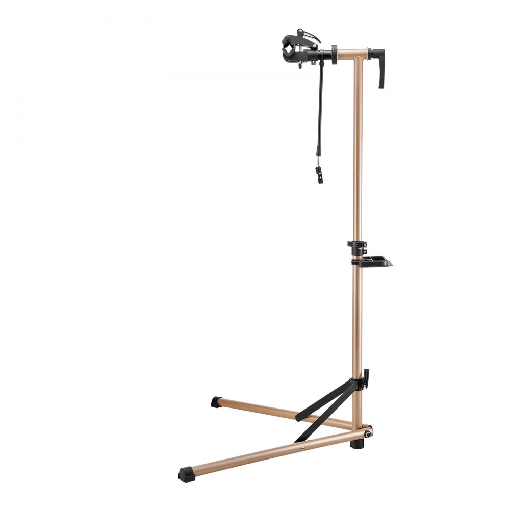 VEVOR Sykkelreparasjonsstativ, 36 kg kraftig sykkelarbeidsstativ med 114–148 cm justerbar høyde og magnetisk verktøyskuff, sammenleggbart sykkelvedlikeholdsstativ, Shop Home Mechanics for terreng- og landeveissykler