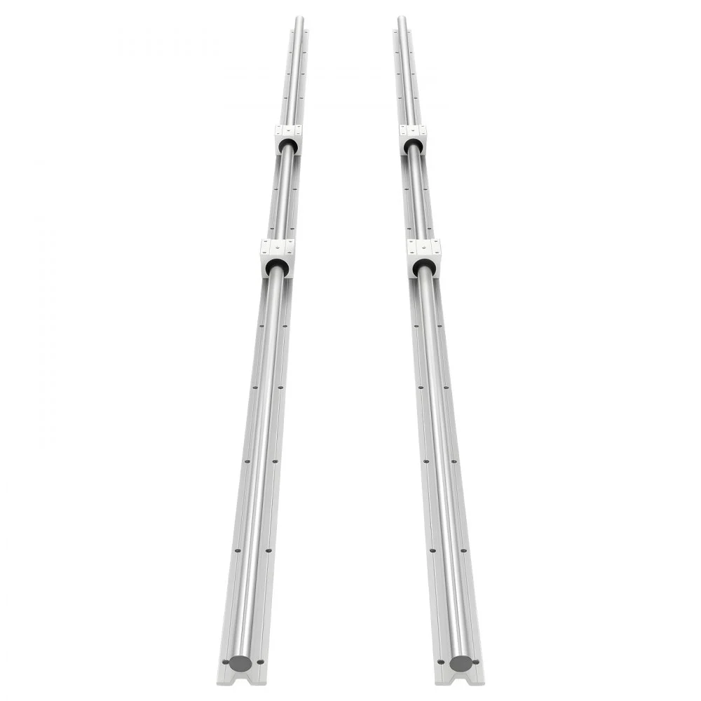 VEVOR lineærskinnesett, SBR20, 2 stk. 2000 mm (78,74 tommer) lineære føringsskinner og 4 stk. lagerglideblokker, fullt støttet aksel, for kutting, sliping, fresing, boremaskiner og mer