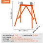 VEVOR Pipe Stand with Roller Head 1134 kg Load for 5.1-91.4 cm Pipes 45# Steel