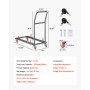 VEVOR Folding Chair Rack, 300 LBS Capacity, L-shape Horizontal Placement Chair Cart for 25 Chairs, Heavy-duty Metal Chair Storage Dolly with Rubber Wheels and Holders, Large Chair Holder, Matte Black