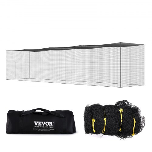VEVOR baseball batting netting, profesjonelt softball baseball batting treningsnett, bærbart øvelsesnett for pitching bur med dør og bæreveske, kraftig lukket PE-nett, 17,5 m (kun nett)