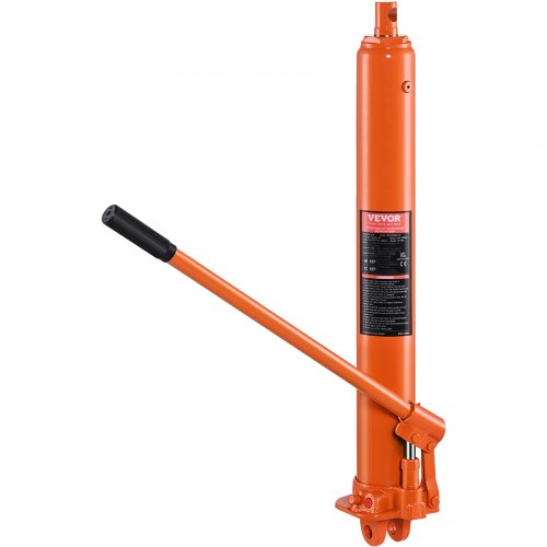 VEVOR hydraulisk jekk med lang stempel, 8 tonns motorheisylinder med enkeltstempelpumpe og gaffelsokkel, hydraulisk stempelsylinder for motorheiser, hydrauliske garasje-/verkstedkraner, mekanisk, gårdsbruk