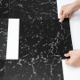 VEVOR Selvklebende Vinyl Gulvfliser 12 x 12 tommer, 50 fliser 1,5 mm tykke, selvklebende, svart marmortekstur, gjør-det-selv-gulv for kjøkken, spisestue, soverom og bad, enkelt for hjemmeinnredning