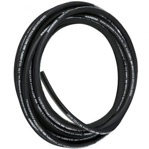 VEVOR hydraulisk slange 50 fot hydrauliske gummislanger med 2 høyfast ståltrådsflettede slanger, indre diameter 1/2 tomme, 5000 PSI maks., hydraulisk slange i bulk -40 °F til 250 °F, fleksibel hydraulisk oljeslange