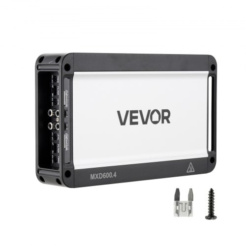 VEVOR Bilstereoforsterker, 4-kanals brokoblingsbar bilforsterker, flerkanals klasse D stereoforsterker, maks. 4 x 420 W ved 4 ohm / 4 x 600 W ved 2 ohm, høy effekt, for SUV-er, pickup-er og terrengkjøretøy