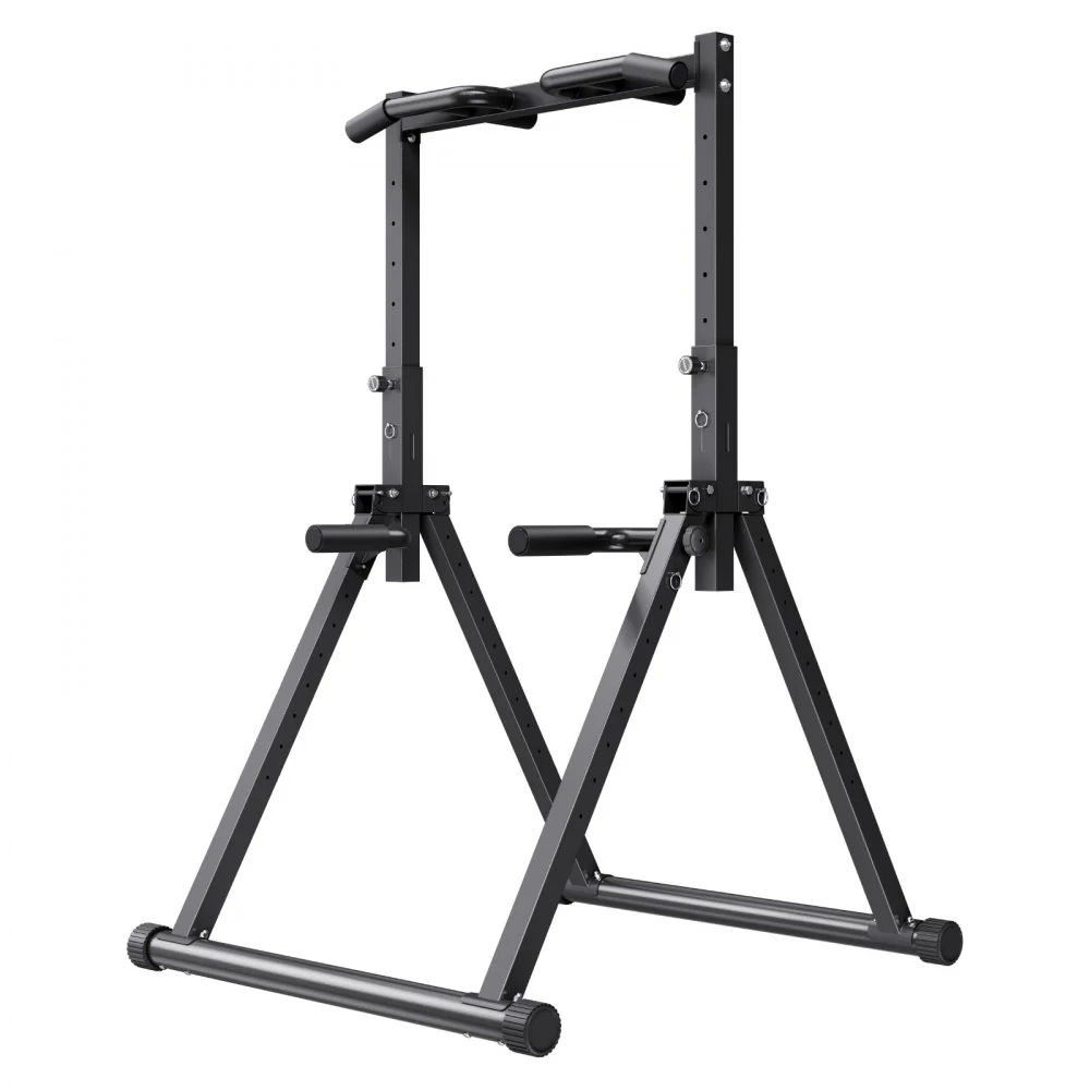VEVOR Pull-up-stang, bærbar pull-up-stasjon med kapasitet på 150 kg, frittstående pull-up-stenger med trekantet struktur og kraftig stålrør, høydejustering i 9 nivåer, tyngdekraftskondisjon for armer og rygg