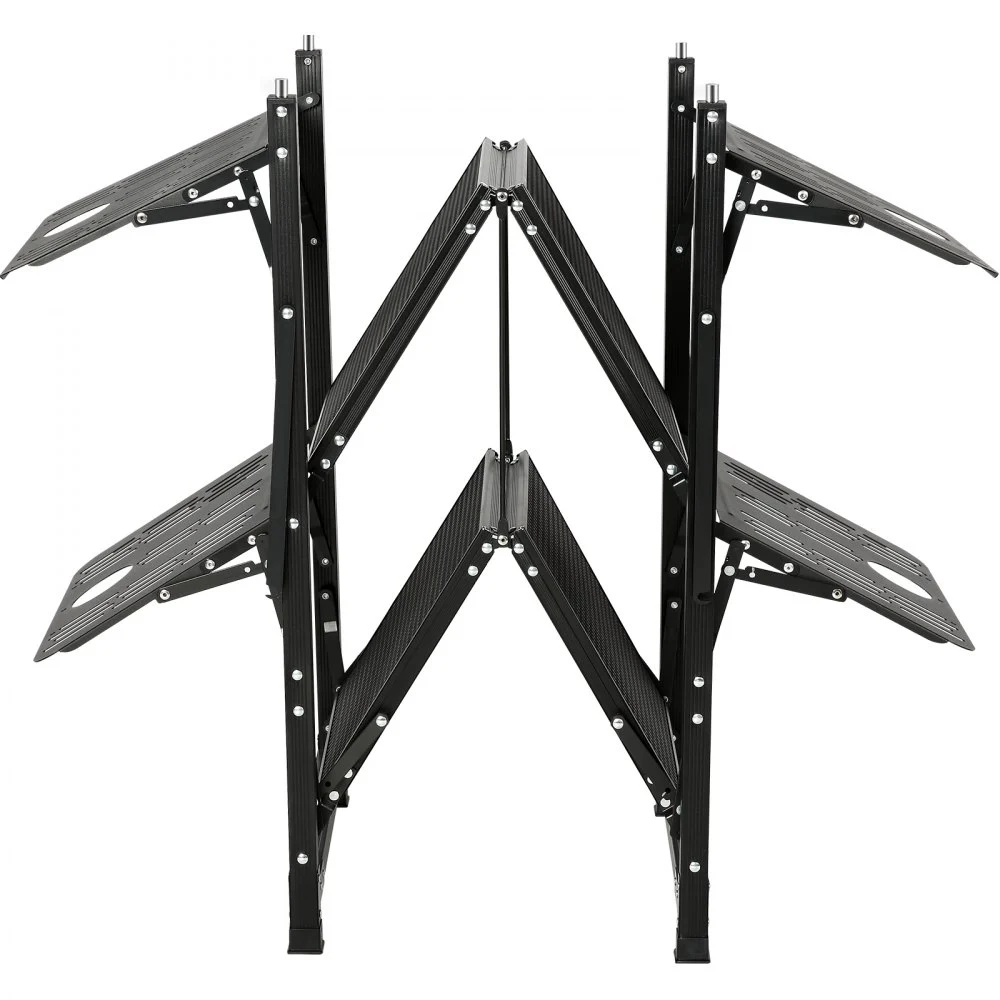 VEVOR Campingkjøkkenbord, Aluminium, Sammenleggbart, Bærbart, Utendørs Kokestasjon med 4 Jernsider, 2 Hyller og Bæreveske, Rask Montering for Piknik, Grilling, Strand, Reiser, etc.