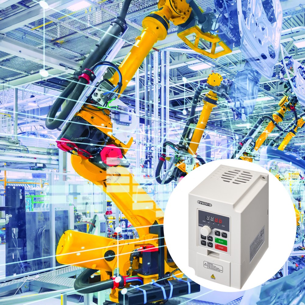 VEVOR VFD 4HP, 3KW, 14A, 1 or 3 Phase AC 220V Input to 3 Phase AC 0~220V Output Variable Frequency Drive, 50/60Hz Input, 0-2000Hz Output VFD for Spindle Motor Speed Control