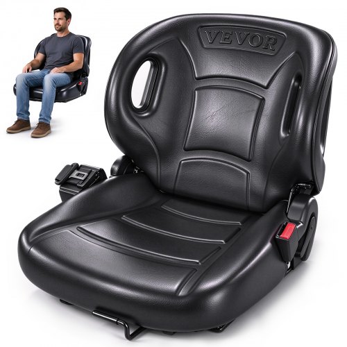 VEVOR Universal Gaffeltrucksete, Traktorsete med justerbar vinkelrygg, mikrobryter og sikkerhetsbelte, Omsluttende Gaffeltrucksete for Traktor Laster Gravemaskin