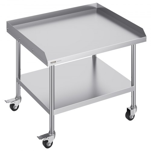 VEVOR arbeidsbord i rustfritt stål 30"x36" Kommersielt matlagingsbord med 4 hjul