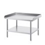 VEVOR Stainless Steel Work Table, 30 x 36 x 26 Inch Commercial Food Prep Worktable, 3-Sided Backsplash Heavy Duty Prep Worktable, Metal Work Table with Adjustable Height for Restaurant Home Hotel