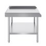 VEVOR Stainless Steel Work Table, 30 x 36 x 26 Inch Commercial Food Prep Worktable, 3-Sided Backsplash Heavy Duty Prep Worktable, Metal Work Table with Adjustable Height for Restaurant Home Hotel