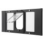VEVOR katteluke for vindu, justerbar for å passe vindusbredde 787–914 mm, 4 sikre låsemoduser, aluminiumsramme og høytransparent glass, magnetisk lukking, værbestandig hurtigmontert kjæledyrluke for katter, svart