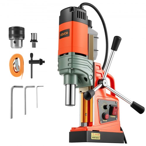 VEVOR magnetisk borepresse, 1350 W, 50 mm borediameter, 12500N bærbar magnetisk borepresse, 0–800 o/min justerbar hastighet, med Weldon-skaft, for metalloverflater, industri og forbedring av hjemmet