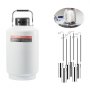 VEVOR Liquid Nitrogen Tank, 10 L Aluminum Alloy Liquid Nitrogen Container, LN2 Tank Dewar with 6 Canisters and Carry Bag with Straps, Cryogenic Tank for Beauty Industry, Semen Preservation, Scientific