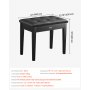 VEVOR Piano keyboard benk oppbevaring polstret sete tre servant bokhylle krakk 560x350x485mm