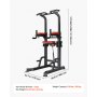 VEVOR Pull-up-stang, 150 kg Power Tower Dip Station, treningsstasjon med H-formet stabil base og støtteplattform, justerbart pull-up-stativ med 9 nivåer i høyden for rygg, justerbare albuebeskyttere med 3 nivåer