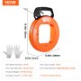 VEVOR Fiskebåndstrådkabelavtrekker 36m x 3,1mm (120ft 1/8 in) stål med høy plastkasse