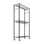 VEVOR rullende klesstativ, kraftig klesstativ, 3 justerbare klesstativer med karbonstål, 204 kg lastekapasitet garderobe for soverom, klesbutikk, gang
