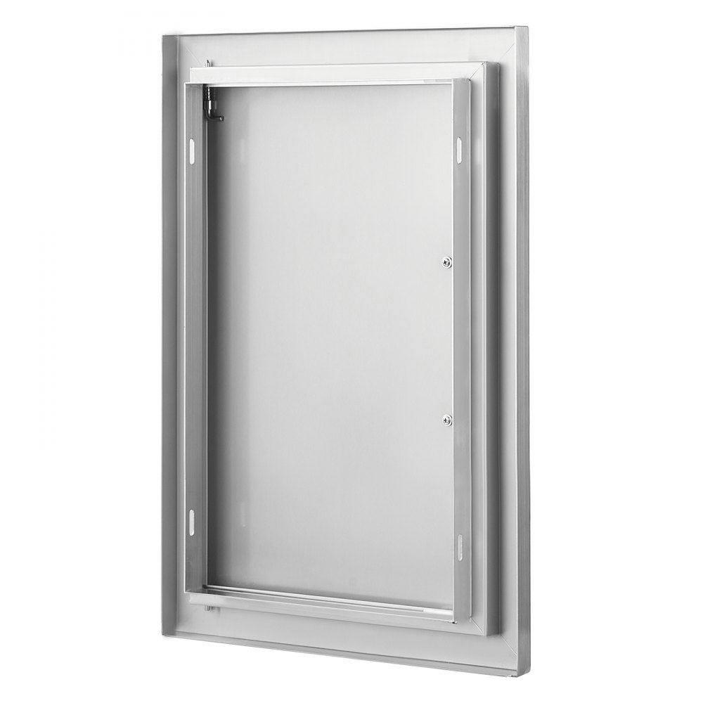VEVOR BBQ Access Door, 355x508 mm Single Outdoor Kitchen Door, Stainless Steel Flush Mount Door, Wall Vertical Door with Handle, for BBQ Island, Grilling Station, Outside Cabinet