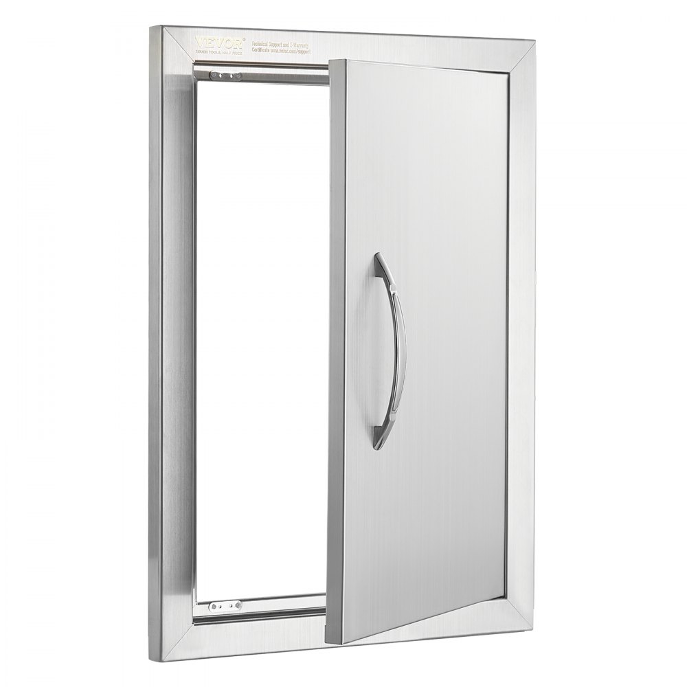 VEVOR BBQ Access Door, 355x508 mm Single Outdoor Kitchen Door, Stainless Steel Flush Mount Door, Wall Vertical Door with Handle, for BBQ Island, Grilling Station, Outside Cabinet