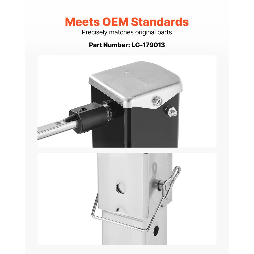 VEVOR RV Lead Femthjulslandingshjulsbein 179013, 825 mm femtehjulslandingshjul universal erstatning kompatibel med Lippert Venture, Atwood, Stromberg Carlson Systems, med pinne og base, svart