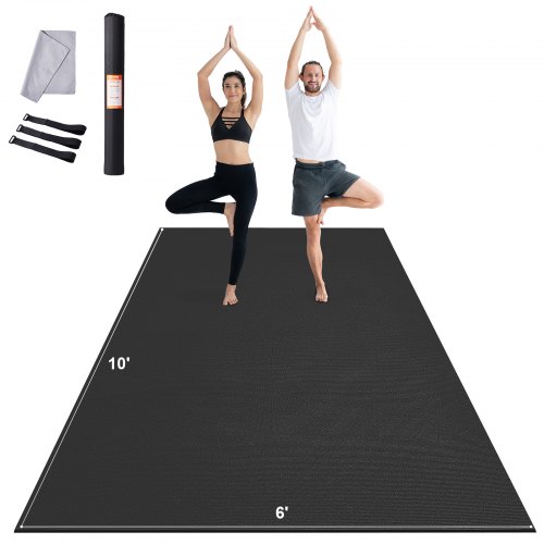 VEVOR Treningsmatte Sklisikker yogamatte Gym Fitness Pilates treningsmatte (3x1,8 m)