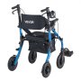 VEVOR 2-i-1 rullator og transportstol for eldre, sammenleggbar rullestol, lett aluminiums mobilitetshjelpemiddel med solide PU-hjul, kopp- og stokkholder - støtter 136 kg
