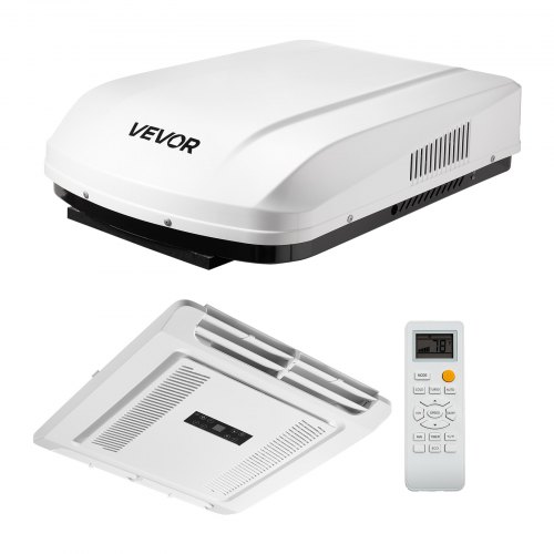 VEVOR RV klimaanlegg, 3600W RV AC-enhet, 220V ikke-kanalisert takmontert klimaanlegg med varmepumpe og kjøling, variabel hastighet, enkel å installere, stillegående AC-enhet med ADB-knappkontroll og fjernkontroll, hvit