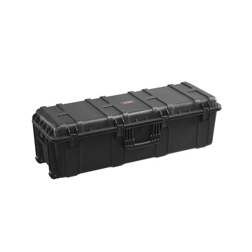 VEVOR 5,5 cu.ft værbestandig hardt etui, vanntett hardt etui med stor kapasitet og 3 håndtak, IP67 vanntett beskyttelsesetui med 6 klips, 6 hengelåshull og skuminnlegg for stort utstyr, svart