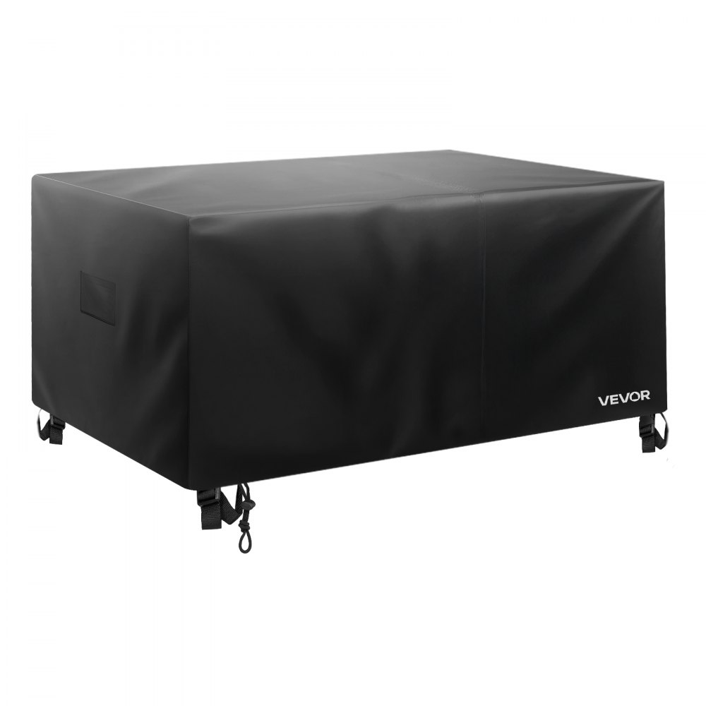 VEVOR trekk til utemøbler, 420D kraftig vanntett trekk til utendørs spisebord og stoler, stort firkantet trekk til utemøbler med luftventil for all slags vær, 188L x 188B x 71H cm, svart