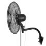VEVOR Wall Mount Fan, 457 mm Wall Mounted Hanging Fan Oscillating, 3-Speed, Long Airflow Distance, Adjustable Rotation Angle, Mechanical Powerful for Industry, Commercial, Garage, Workshop, Gym, Black