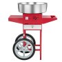 VEVOR Electric Cotton Candy Machine with Cart, 1000W Commercial Candy Floss Maker with 52cm Stainless Steel Bowl, Sugar Scoop, and Drawer, Easy to Use, for Home, Kids Birthday, Family Party, Red