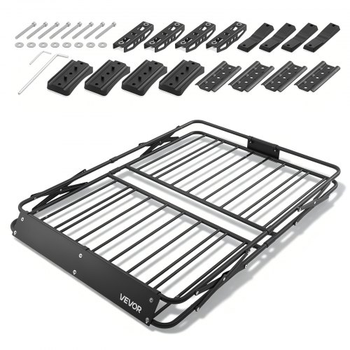 VEVOR takstativkurv, 1168 x 914 x 102 mm, kraftig takstativkurv med sammenleggbar design, 90,72 kg kapasitet, allværs enkel montering på biltaket, universal for SUV-lastebil