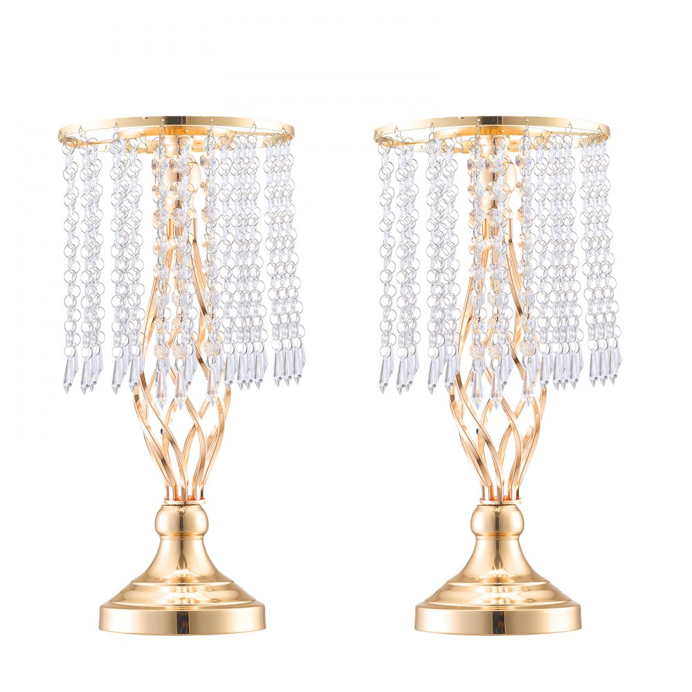 VEVOR 20 stk. 43 cm/16,9 tommer høy krystallblomsterstativ til bryllup, metallvase til bryllupssenter, gullblomsterholdere til blomsterutstilling, til bord, bryllupsmiddag, seremoni, bursdagsarrangementdekor