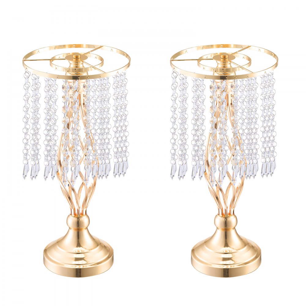 VEVOR 20 stk. 43 cm/16,9 tommer høy krystallblomsterstativ til bryllup, metallvase til bryllupssenter, gullblomsterholdere til blomsterutstilling, til bord, bryllupsmiddag, seremoni, bursdagsarrangementdekor