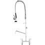 VEVOR kommersiell kran med forvaskspray, 112 cm høyde, 20 cm senter, 30 cm svingtut, kjøkkenkran for bunnmontering, messingkonstruksjon med nedtrekkbar spray, for 1/2/3-roms vask