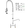 VEVOR kommersiell kran med forvaskspray, 112 cm høyde, 20 cm senter, 30 cm svingtut, kjøkkenkran for bunnmontering, messingkonstruksjon med nedtrekkbar spray, for 1/2/3-roms vask